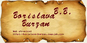 Borislava Burzan vizit kartica